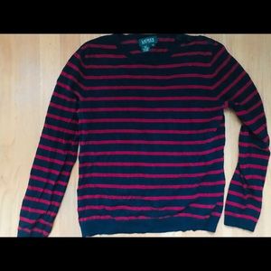 Ralph Lauren sweater - stripes blue and red